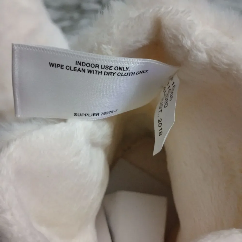 Mixit Cream Color Slipper Boots with Embroidered Owl Detail Size Medium 1-2